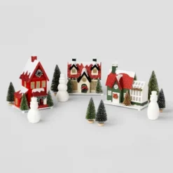 12pc Battery Operated Lit Winter Village Set Red/Green - Wondershop™ -Christmas Supplies Store GUEST 8f5ea7c4 72a8 4526 9a18 254a4f2be22a