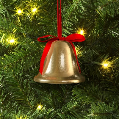Christmas Metal Bell Ornament Gold - Wondershop™ 3 Christmas Metal Bell Ornament Gold - Wondershop™