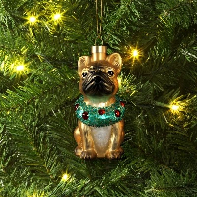 4" Christmas Glass Bulldog Ornament - Wondershop™ 3 4" Christmas Glass Bulldog Ornament - Wondershop™