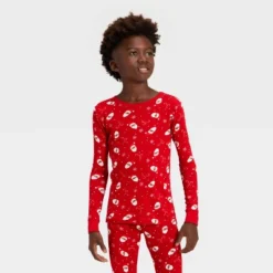 Kids' Ribbed Long Sleeve Shirt And Pants Holiday Matching Family Pajama Set - Wondershop™ Red -Christmas Supplies Store GUEST 920284d4 06a4 4d3f a4ef 34565d734be8