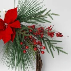 22" Christmas Unlit Asymmetrical Red Poinsettia Wreath - Wondershop™ -Christmas Supplies Store GUEST a9446493 6884 4d05 a331 bb104997dbd8