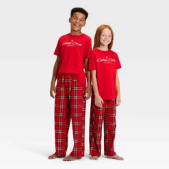 Kids' Plaid Microfleece Holiday Matching Family Pajama Pants - Wondershop™ Red -Christmas Supplies Store GUEST a9bb3b27 bf6f 49fe b67b 0ec66b337ddf