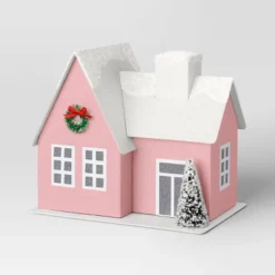 12pc Battery Operated Glittered Paper Christmas Village Set With Bottle Brush Trees And Snowmen - Wondershop™ White/Pink/Blue -Christmas Supplies Store GUEST ab1a6865 f950 4ac9 b569 4de0e88b434e