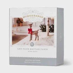 LED Faux Rattan Fawn With Red Bow Christmas Novelty Sculpture Light - Wondershop™ -Christmas Supplies Store GUEST ae7820a2 8302 4c3e a000 dc9754568385