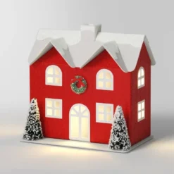 12pc Battery Operated Glittered Paper Christmas Village Set With Bottle Brush Trees And Snowmen - Wondershop™ White/Pink/Blue -Christmas Supplies Store GUEST af76c2c8 09d0 4777 81a5 5d85296a0f43