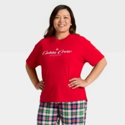 Women's "Cabin Crew" Short Sleeve Holiday Matching Family Pajama Shirt - Wondershop™ Red -Christmas Supplies Store GUEST b00148f9 47dc 4037 9285 ee371d383739
