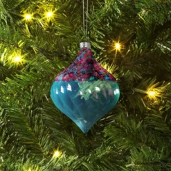 Christmas Swirl Onion Blue Ornament - Wondershop™