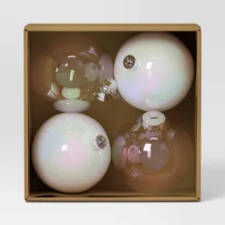 4ct 150mm Christmas Ornament Set Iridescent White/Clear - Wondershop™ -Christmas Supplies Store GUEST b24957f3 f031 4230 84fe ca3c3981dd53