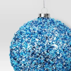 4" Christmas Chunkey Glitter Ball Ornament Light Blue - Wondershop™ -Christmas Supplies Store GUEST b2c288cd 71dd 4413 a14c 4aa440d63182