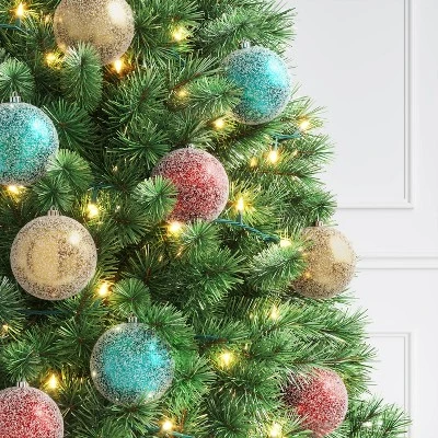 9ct 100mm Christmas Ornament Set Iced Green/Champagne/Red - Wondershop™ 3 9ct 100mm Christmas Ornament Set Iced Green/Champagne/Red - Wondershop™