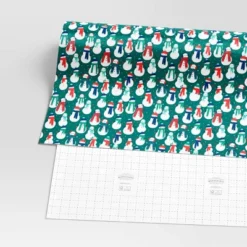 30" 50 Sq Ft Christmas Roll Wrap Snowmen On Green - Wondershop™ -Christmas Supplies Store GUEST be7f4045 9489 47ee 88d7 0136ac757ced