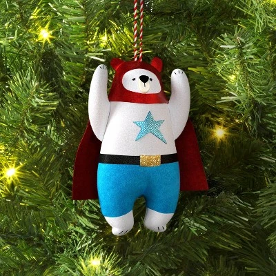 5.25" Christmas Fabric Superhero Ornament Polar Bear - Wondershop™ 3 5.25" Christmas Fabric Superhero Ornament Polar Bear - Wondershop™