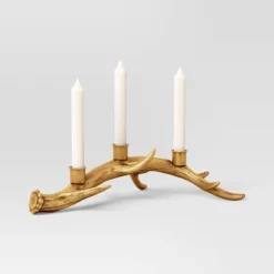 3.75"x11.5" Taper Metal Antler Christmas Sculpture Candle Holder Gold - Wondershop™ -Christmas Supplies Store GUEST c350eba2 1085 409c beee 814df324935d