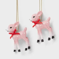 2ct Retro Small Deer Christmas Tree Ornament Set - Wondershop™ -Christmas Supplies Store GUEST c54770e4 da4b 4101 90b7 48afa2c1db53