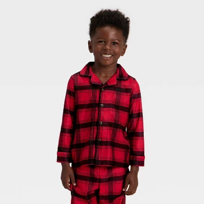 Toddler Plaid Long Sleeve Shirt And Pants Holiday Matching Family Pajama Set - Wondershop™ Red/Black 4 Toddler Plaid Long Sleeve Shirt And Pants Holiday Matching Family Pajama Set - Wondershop™ Red/Black - Image 2