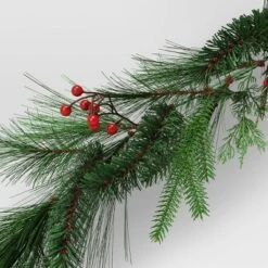 6' Long Needle Mixed Greenery With Red Berries Artificial Christmas Garland Green - Wondershop™ 5 6' Long Needle Mixed Greenery With Red Berries Artificial Christmas Garland Green - Wondershop™ -Christmas Supplies Store GUEST ca45bdf9 48cd 4e74 925b 35d471f1dfb0