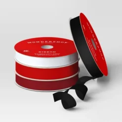 4 Pk Christmas Velvet Ribbon Gift Packaging Accessories Red/Black/White - Wondershop™ -Christmas Supplies Store GUEST cd175276 008d 41ac 8cb0 b95807eb9328
