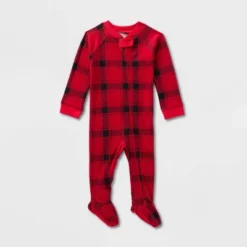 Baby Plaid Ribbed Holiday Matching Family Footed Pajama - Wondershop™ Red/Black -Christmas Supplies Store GUEST cded7c59 dec4 47ac ba7f b1674c4bdf76