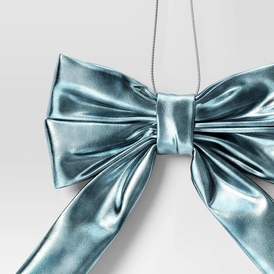 6.75" Christmas Metallic Bow Ornament Teal - Wondershop™ 4 6.75" Christmas Metallic Bow Ornament Teal - Wondershop™ - Image 2