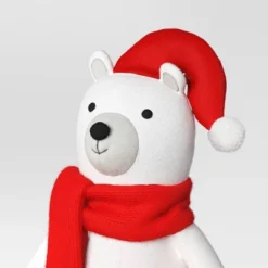 23.5" Fabric Polar Bear Holding Gift Animal Statue - Wondershop™ White -Christmas Supplies Store GUEST d4512f9e f0eb 4b72 9c1a 9fe3e581c4d3