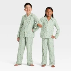 Kids' Gingerbread Striped Long Sleeve Shirt And Pants Holiday Matching Family Pajama Set - Wondershop™ Cream -Christmas Supplies Store GUEST e4fb2d40 3fe3 4b2d a8fc 2c4209323f3e