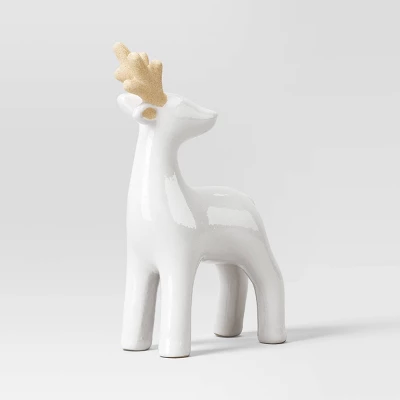 3ct Christmas Ceramic Deer Decor Set White- Wondershop™ 4 3ct Christmas Ceramic Deer Decor Set White- Wondershop™ - Image 2