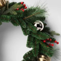 28" Decorated Mixed Greenery Artificial Christmas Wreath Green - Wondershop™ -Christmas Supplies Store GUEST e6a73214 64c1 4ebb 8d53 231c44d7b48b