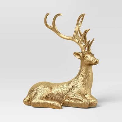 13" Sitting Deer Animal Figurine - Wondershop™ Gold 4 13" Sitting Deer Animal Figurine - Wondershop™ Gold - Image 2
