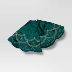 48" Christmas Dia Art Deco Embellished Soft Velvet Tree Skirt Green - Wondershop™ -Christmas Supplies Store GUEST efe2571e 8fdf 4963 a745 7d80fcac0d64