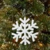 Yarn-Wrapped Snowflake Christmas Tree Ornament White - Wondershop™