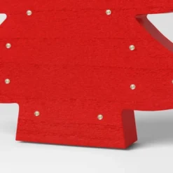 12" Battery Operated Lit Wood Christmas Tree Figurine - Wondershop™ Red -Christmas Supplies Store GUEST f457e534 ae93 4df1 b94a 6d4266654b15