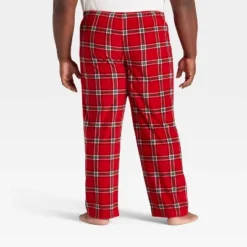 Men's Plaid Microfleece Holiday Matching Family Pajama Pants - Wondershop™ Red