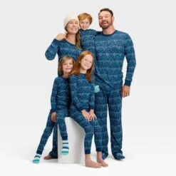 Kids' Hanukkah Ribbed Long Sleeve Shirt And Pants Holiday Matching Family Pajama Set - Wondershop™ Blue -Christmas Supplies Store GUEST f7e67a46 fc58 4c62 9919 e82cb070c11c 4