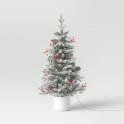 3.5' Pre-Lit Potted Flocked Balsam Artificial Christmas Tree With Berries And Pine Cones - Wondershop™ 6 3.5' Pre-Lit Potted Flocked Balsam Artificial Christmas Tree With Berries And Pine Cones - Wondershop™ -Christmas Supplies Store GUEST f9ec8d5a 7d7b 4613 a09e 50de5ade89bc