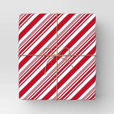 40" 220 Sq Ft Christmas Roll Wrap Red/White Diagonal Stripe - Wondershop™ 3 40" 220 Sq Ft Christmas Roll Wrap Red/White Diagonal Stripe - Wondershop™